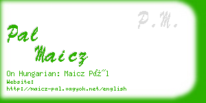 pal maicz business card